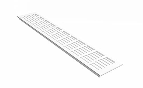 MS Beschläge Aluminium Lüftungsgitter Weiß RAL9016 Stegblech 100mm breit Verkehrsweiß Heizungsabdeckung pulverbeschichtet Ab- Zuluftgitter 30x5mm Lochung Türgitter (Länge 300mm)