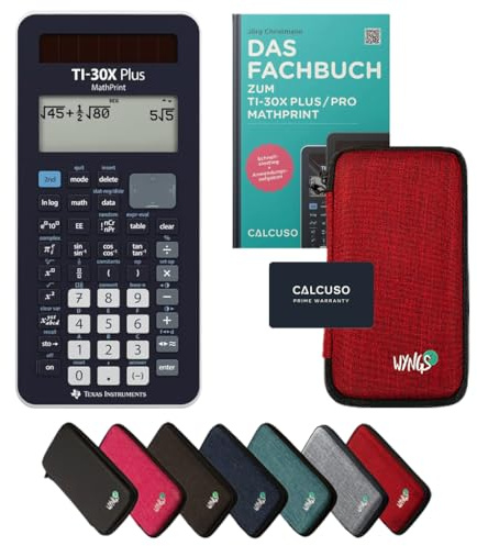 CALCUSO Standardpaket Rot mit Taschenrechner TI-30X Plus Mathprint