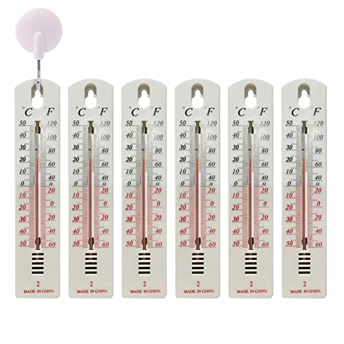 6 Stück Wandthermometer Für Den Innenbereich - Innenthermometer Aussenthermometer, Raumtemperaturprüfer Und Gartenthermometer Für Den Außenbereich, Wetterfest