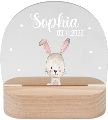 wunderwunsch - Personalisiertes Nachtlicht für Babys - Individuelle Nachttischlampe für Kinder - Personalisierte Geschenke Kinder - Babygeschenk - Geschenk zur Geburt