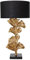 riess-ambiente.de Design Tischlampe GINKGO 70cm schwarz Stoffschirm gold Metall handmade Marmor-Fuß