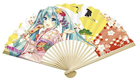 ABYSTYLE Hatsune Miku Mike and Kagamine Twins Kimono Folding Handheld Rave Fan Anime Manga Cosplay Props Accessories Merch Fans