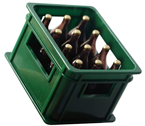 Toddmomy Miniatur-Bier-Aufbewahrungsbox Puppenhaus-Bierkiste-Requisite Mini-Fake-Figuren-Dekor Für Kleines Haus Schmücken Grün