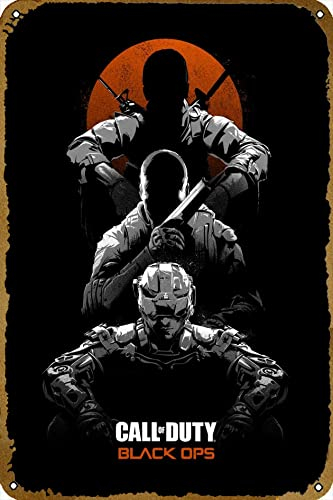CoD Black Ops Metall Blechschild - Geschenk für Gamer - 30,5 x 20,3 cm
