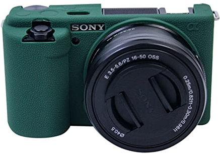 Easy Hood ZV-E10 Camera Case, Soft Silicone Rubber Protective Cover Skin for Sony ZV-E10 ZVE10 Digital Camera, Slim Fit Body Skin DSLR Camera Sleeve Protection (Green)
