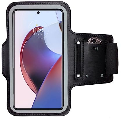CoverKingz Sportarmband für Motorola Edge 30 Ultra - Armtasche mit Schlüsselfach Oberarm Halterung - Sport Laufarmband Handy Armband Schwarz