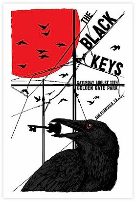 RIKCAT The Black Keys Crow Poster, Leinwand, Poster, Schlafzimmer, Dekoration, Sport, Landschaft, Büro, Raumdekoration, Geschenk, ungerahmt, 30 x 45 cm