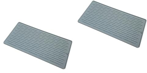 BESTonZON 2pcs Dish Drainer Silicone Dish Drying Mat Heat Insulation Non-Slip Easy to Clean Kitchen Tool