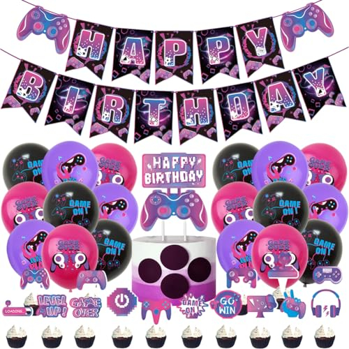 VEghee Juego de globos, juego de decoración de cumpleaños para niños, decoración de cumpleaños para niños, decoración de cumpleaños para niños, decoración de cumpleaños, pancarta de dibujos animados