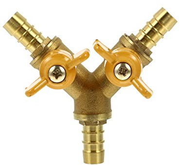 Healeved Rubinetto Sdoppiatore in Ottone a 3 Vie, Valvola a Sfera Con 2 Interruttori, Raccordo a Y Per Tubo Gas Metano, Facile Installazione Per Cucina E Uso Domestico