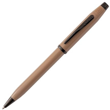 Cross Century II Kugelschreiber (Strichstäke M, Schreibfarbe: schwarz, inkl. Premium Geschenkbox), Earthy Beige/Schwarz PVD