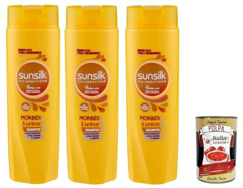 Morbidi e Luminosi Shampo per capelli secchi Weiches und glänzendes Shampoo für trockenes Haar 3x250ml + Italian Gourmet Polpa 400g Dose