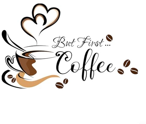 Adhesivo de pared para taza de café, vinilo para decoración del hogar, cocina, restaurante, armario