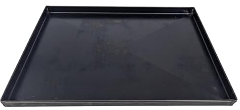 Professional Blue Rectangle Iron Pizza Pan with Diagonal X Anteflexion - 30x40x2cm, High Grade Iron, 100% Handmade in Italy, Pizza Romana & Focaccia Baking Tray, Authentic Italian Easy Clean and Bake