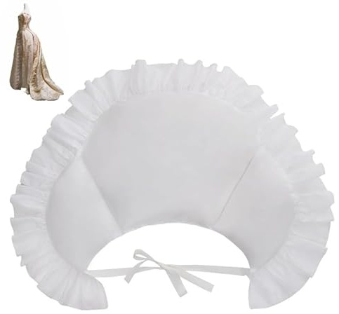 Rump Pad Weiß gekräuselte weiche Renaissance Victorian Rump Pad mit Taille Krawatte ähliger elisabethaner Rococo Truble Pannier für Kleid des 18. Jahrhunderts, Brautkleider, Lolita, Trubel Rock, Crin