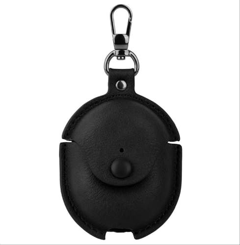 GIOPUEY Cover Compatibile con Xiaomi Redmi Buds 4, PU Pelle Custodia, Protettiva Case Cover con Gancio Portachiavi per Uomini Donne - Black