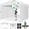COBIZI Pavillon 3x3m Wasserdicht Stabil Winterfest Faltpavillon Partyzelt Gartenpavillon, 3 Seitenteilen, Pop Up Pavillon Faltbar für Camping, Festival, Gärten, Strände,Geschäft mit 4 Sandsäcke,Weiß
