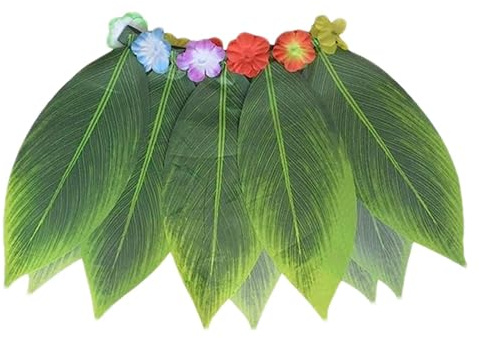 Hawaii Rock Hawaii Kostüm Rock Blätter Blumen Rock Palmblätter Hibiskus Blumen Gras Rock Hawaii-Kostüm Aus Weichem Stoff, Bequem Für Abschlussball, Lagerfeuerpar,