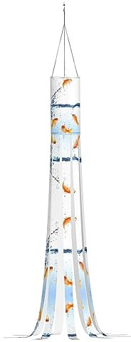 Fisch im Wasser Halloween Windsack Flagge 150 cm Wind Outdoor hängende Dekoration für Rasen Party Dekoration