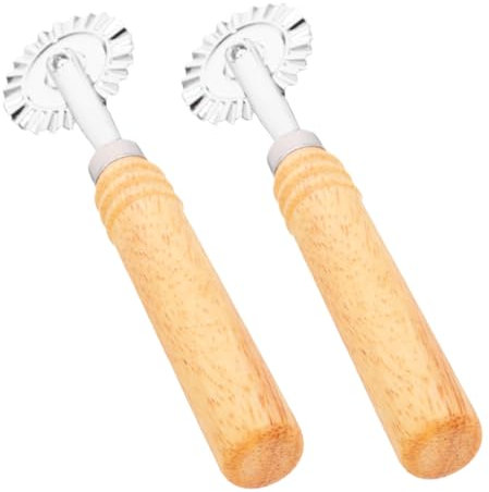 Cabilock 2stücke Gebäckgitterrad Aus Legierung Und Holz Pizzagitterrolle Für Teig Gitterrolle Für Nudelmaschinen Nudelschneider Teigrolle Für Pizza Und Gebäck