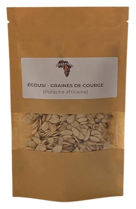 Egousi en Grains 50g – Graines de Courge Africaines Entières – Egusi – Ingrédient Traditionnel pour Soupe Nigériane, Sauces Africaines – 100% Naturel