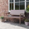 UDPATIO Gartenbank Wetterfest aus Polyrattan, Rattan Sitzbank Outdoor, Terrassenbank mit Rückenlehne & Armlehnen, Balkon Bank 320kg belastbar für Garten, Balkon, Terrasse, Beige