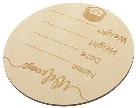 HAPINARY Ankündigungsplakat Für Neugeborene Geburtsanzeigenschild Namensschild Aus Holz Runde Form Zur Geburt