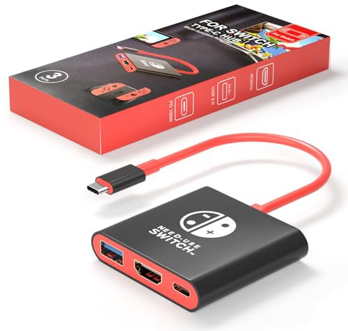 Switch Dock for Nintendo Switch Portable Switch TV Docking Station, Switch TV Adapter Compatible Steam Deck/Nintendo Switch/Switch OLED, USB C to HDMI Adapter Support 4K/1080P Switch TV
