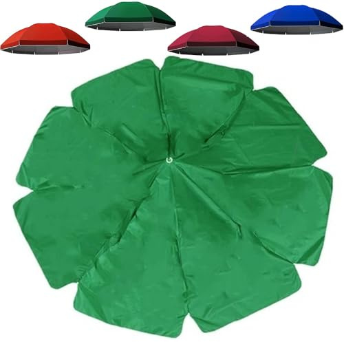 ZYXQQJ 8/10 Rippen Ersatzdach Für Terrassenschirm Sonnenschirm Ersatzbezug 240cm/260cm/280cm Marktschirm-Ersatzbespannung Abnehmbar/Waschbar(Green,240cm/7.9ft-8 Ribs)
