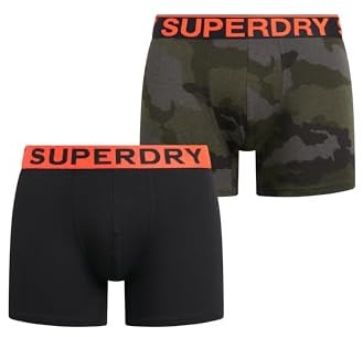 Superdry Herren Boxershorts aus Bio-Baumwolle im 2er-Pack