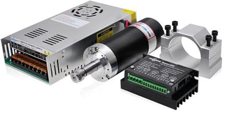 CNC-Spindelmotor-Kit Bürstenloser 500-W-Spindelmotor ER11-Gleichstrommotor for CNC-Fräsen mit Netzteiltreiber 55-mm-Klemmhalterung ER11-Spannzangen(Kit 4)