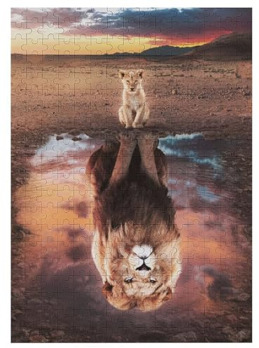 Puzzle Für Erwachsene 300 Teiliges Löwe Puzzles Holzbrettpuzzles Denksportaufgaben Für Kinder 42×30cm