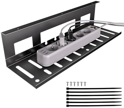 Kabelwanne Schreibtisch für bestes Kabelmanagement - Kabelwanne Ideal für Home Office und Arbeitsplätze,eine Bis zu 3kg Tragkraft & Belüftung,Schwarz,1er Set