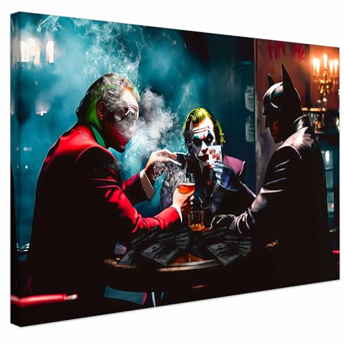 AREDE Quadrо su Tela - Stampa d’Arte Moderna | Il gioco di Gotham | 60 x 40 cm| Decorazione Parete per Soggiorno, Camera, Ufficio, Cucina | Idea Regalo Originale | Pronto da Appendere