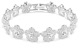 Swarovski x Ariana Grande Armband, Rundschliff, Blume, Weiß, Rhodiniert