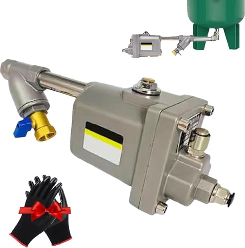 Zero Air Loss Automatic Drain Valve, Auto Drain Valve for Air Compressor, 1.6Mpa Automatic Drainer with Pre-Filter Valve for Compressor Air Tank, Quick Drainage, No Electricity Required (Silver)