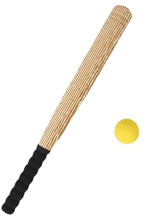 mophrati Baseballschläger Spielzeug für Kinder, Jugendliche und Erwachsene – sicher und leicht, Macht Spaß und fördert die sportliche Entwicklung. Baseballschläger und, Holzmaserungsfarbe, 54 cm