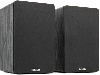 TechniSat AUDIOMASTER RLS 1 - Aktive 2.0 Regallautsprecher | Bluetooth-Audiostreaming, HDMI ARC, USB, MP3/WMA, Toslink, AUX, Subwoofer Ausgang, Stereo, 50 W RMS, Fernbedienung, Schwarz