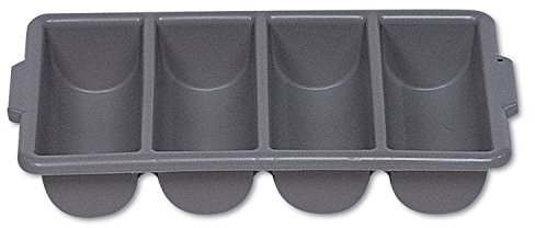 Rubbermaid Commercial FG336200GRAY 4-Compartment Cutlery Bin, Gray
