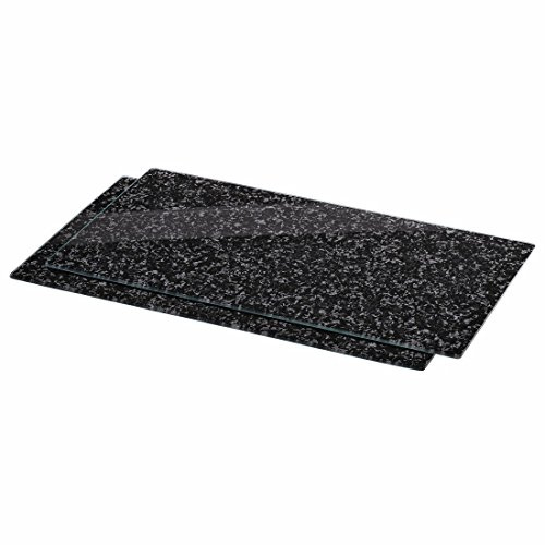 Xavax Hama Granite Design Multi Glass Cutting Boards, Pack of 2 - Black