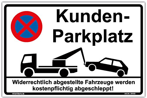 Schild Kundenparkplatz Hinweisschild 300x200mm stabile Aluminiumverbundplatte 3mm stark