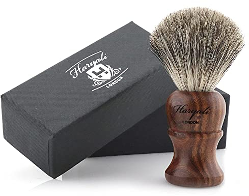 Haryali London NUEVO - 100% BROCHA DE AFEITAR DE PELO DE TEJÓN PURO - Rosa Madera Cepillo De Madera