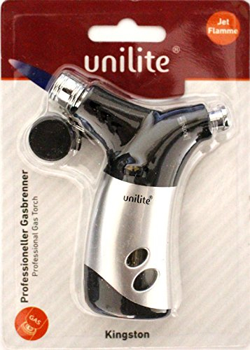 Unilite Metallic Gasbrenner / Feuerzeug, wiederbefüllbar, Kindersicherung, für Desserts