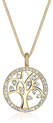 Elli Collier Femme Pendentif Arbre de Vie avec Cristal en Argent Sterling 925