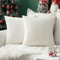 MIULEE 2er Set SAMT Weihnachten Kissenbezug Kissenhülle Dekorative Dekokissen Sofakissen Lendenkissen Wurfkissenbezug mit Verstecktem Reißverschluss Sofa Schlafzimmer 20x20 Inch 50x50 cm Reines Weiß