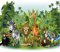 decomonkey Fototapete Kinderzimmer Tiere 350x256 cm XL Tapete Fototapeten Vlies Tapeten Vliestapete Wandtapete moderne Wandbild Wand Schlafzimmer Wohnzimmer Kinder Dschungel Giraffen Löwe
