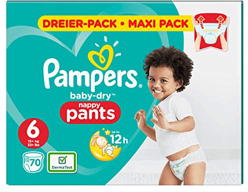 Pampers (Alte Version), Pants, Gr. 6, 15kg+, Dreier-Pack (1 x 70 Windeln)