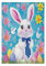 Frühlingsflagge Happy Easter Urlaub Garten Hof Flagge Banner Haus Wohnkultur 30,5 x 45,7 cm Gelb Blau Floral Küken Kleine Mini Dekorative doppelseitige Willkommensflaggen für Urlaub Hochzeit Party