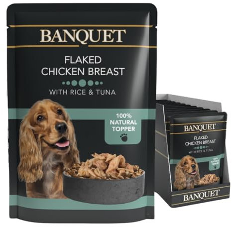 HiLife Banquet Dog Food Flaked Chicken with Rice and Tuna, 15 x 100 g Pouches