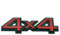 1 Stücke 3D Metall 4x4 allradantrieb Auto Aufkleber Emblem Abzeichen (Rot #Schwarz)